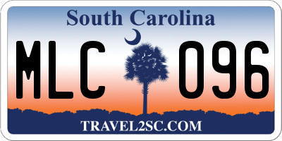 SC license plate MLC096