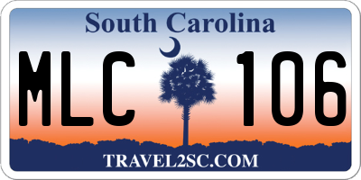 SC license plate MLC106