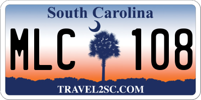 SC license plate MLC108