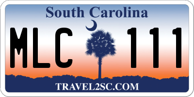 SC license plate MLC111