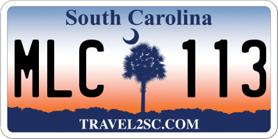 SC license plate MLC113