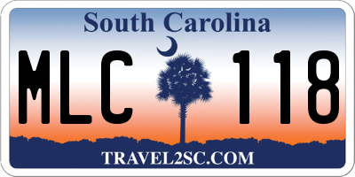 SC license plate MLC118