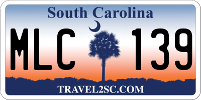 SC license plate MLC139