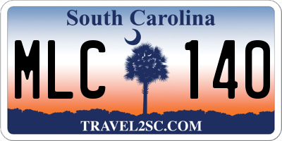 SC license plate MLC140