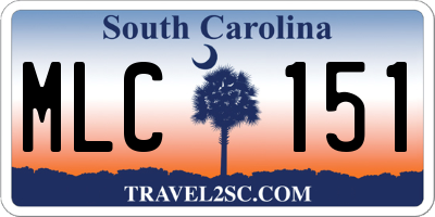 SC license plate MLC151
