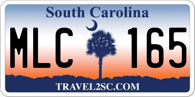 SC license plate MLC165