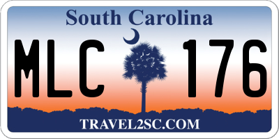 SC license plate MLC176