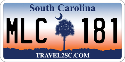 SC license plate MLC181