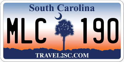SC license plate MLC190