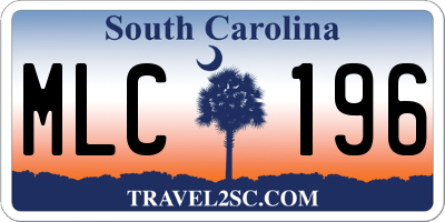 SC license plate MLC196
