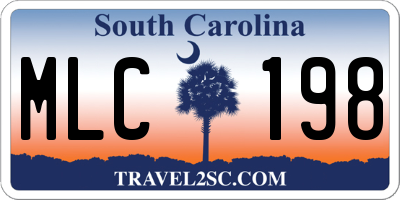 SC license plate MLC198
