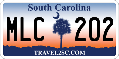 SC license plate MLC202