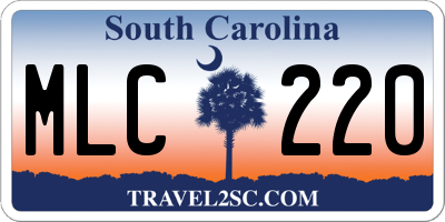 SC license plate MLC220