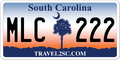 SC license plate MLC222