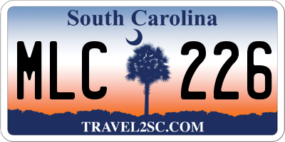 SC license plate MLC226