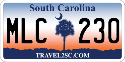 SC license plate MLC230