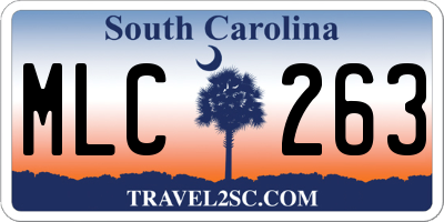 SC license plate MLC263