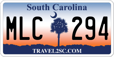 SC license plate MLC294