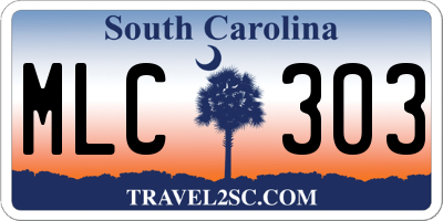 SC license plate MLC303