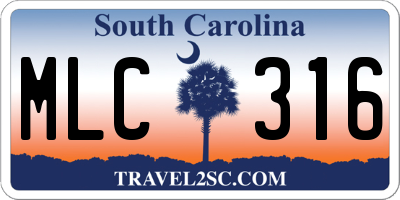 SC license plate MLC316