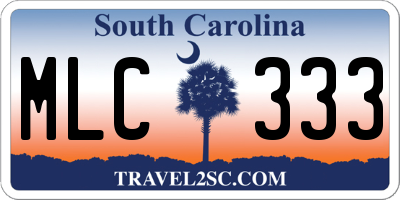 SC license plate MLC333