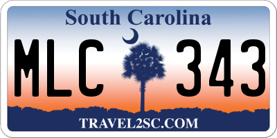 SC license plate MLC343