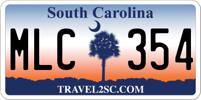 SC license plate MLC354