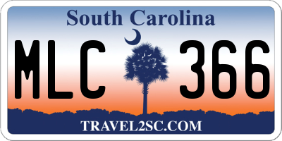 SC license plate MLC366