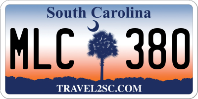 SC license plate MLC380