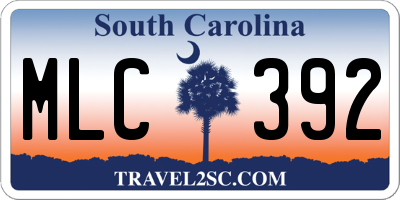 SC license plate MLC392