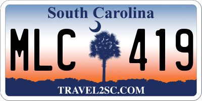 SC license plate MLC419
