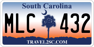 SC license plate MLC432