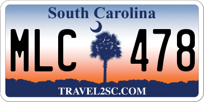SC license plate MLC478