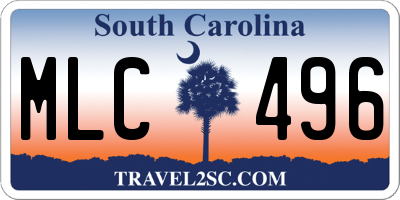 SC license plate MLC496