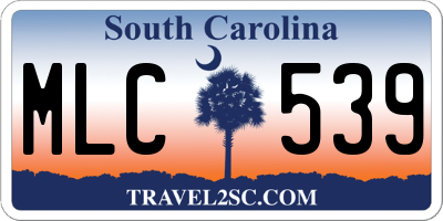 SC license plate MLC539