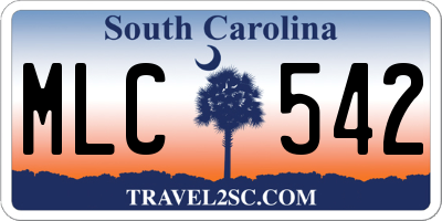 SC license plate MLC542