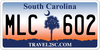 SC license plate MLC602