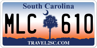SC license plate MLC610