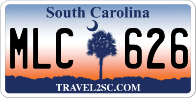 SC license plate MLC626