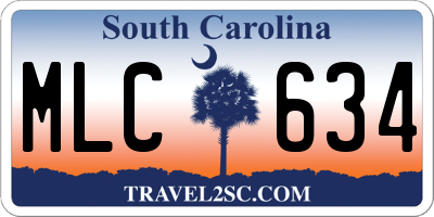 SC license plate MLC634