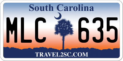 SC license plate MLC635