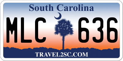 SC license plate MLC636