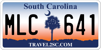 SC license plate MLC641