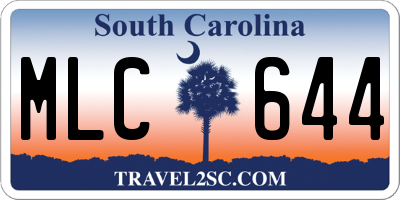SC license plate MLC644