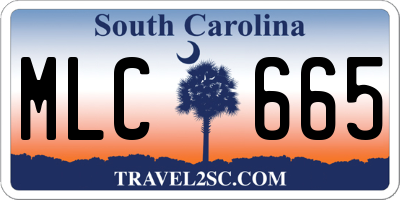 SC license plate MLC665