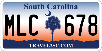 SC license plate MLC678