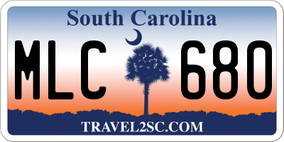 SC license plate MLC680