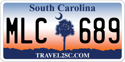 SC license plate MLC689