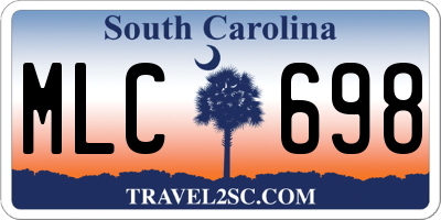 SC license plate MLC698