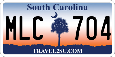 SC license plate MLC704